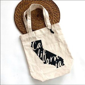 🆕 CALI California Canvas Wine Tote Bag + Keychain